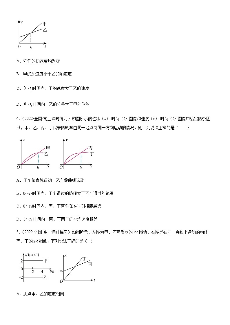 专题  速度—时间图象（v-t图像）（练习）高中物理课件（人教版2019必修第一册）02