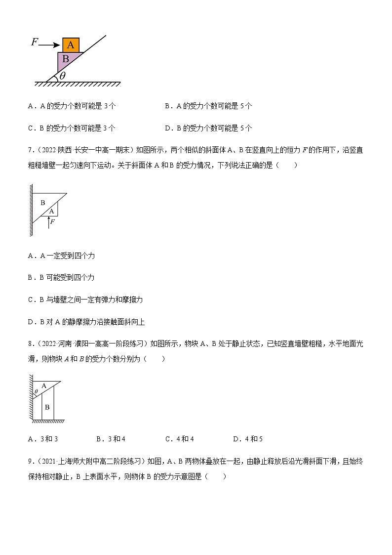 专题  受力分析（练习）-高中物理课件（人教版2019必修第一册）03