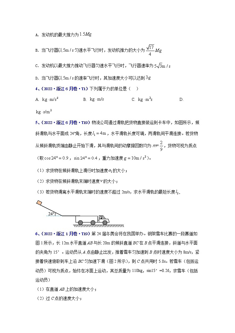 专题03 牛顿运动定律-五年（2018-2022）高考物理真题分项汇编（全国通用）（原卷版）第2页