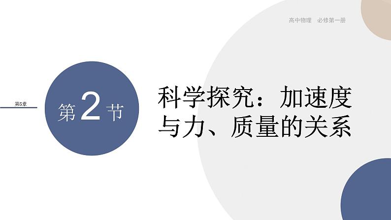 物理-山东科技版-必修第一册-5.2 科学探究：加速度与力、质量的关系（课件PPT）01