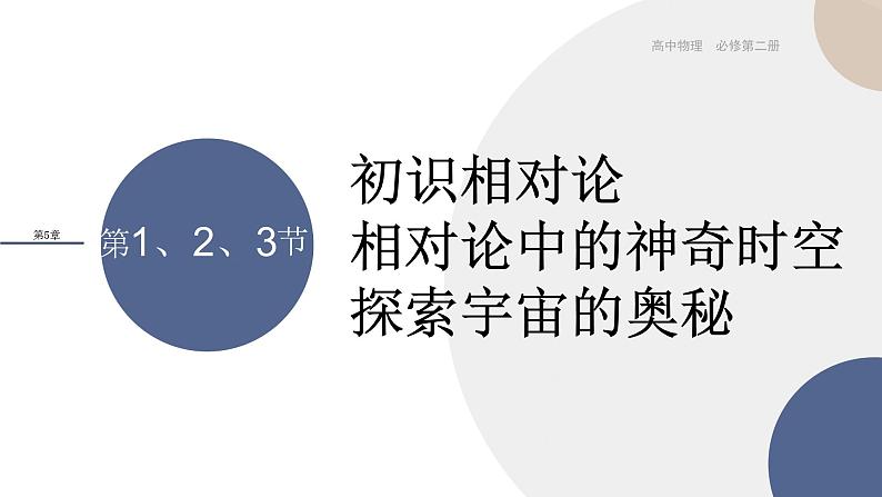 必修第二册-5.1 初识相对论  5.2相对论的神奇时空  5.3探索宇宙的奥秘（课件PPT）01