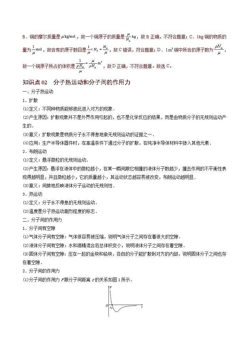第01讲 分子动理论的基本内容（解析版） 试卷03