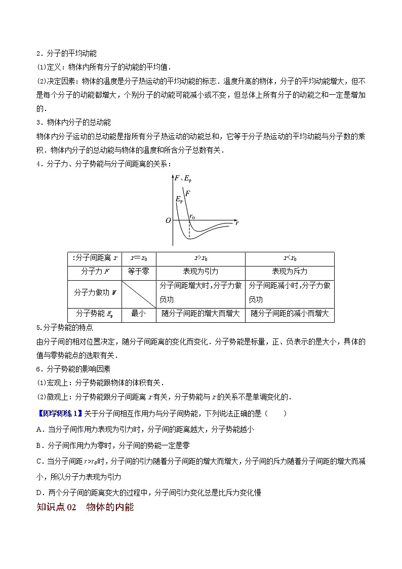 第04讲 分子动能和分子势能（原卷版）第2页