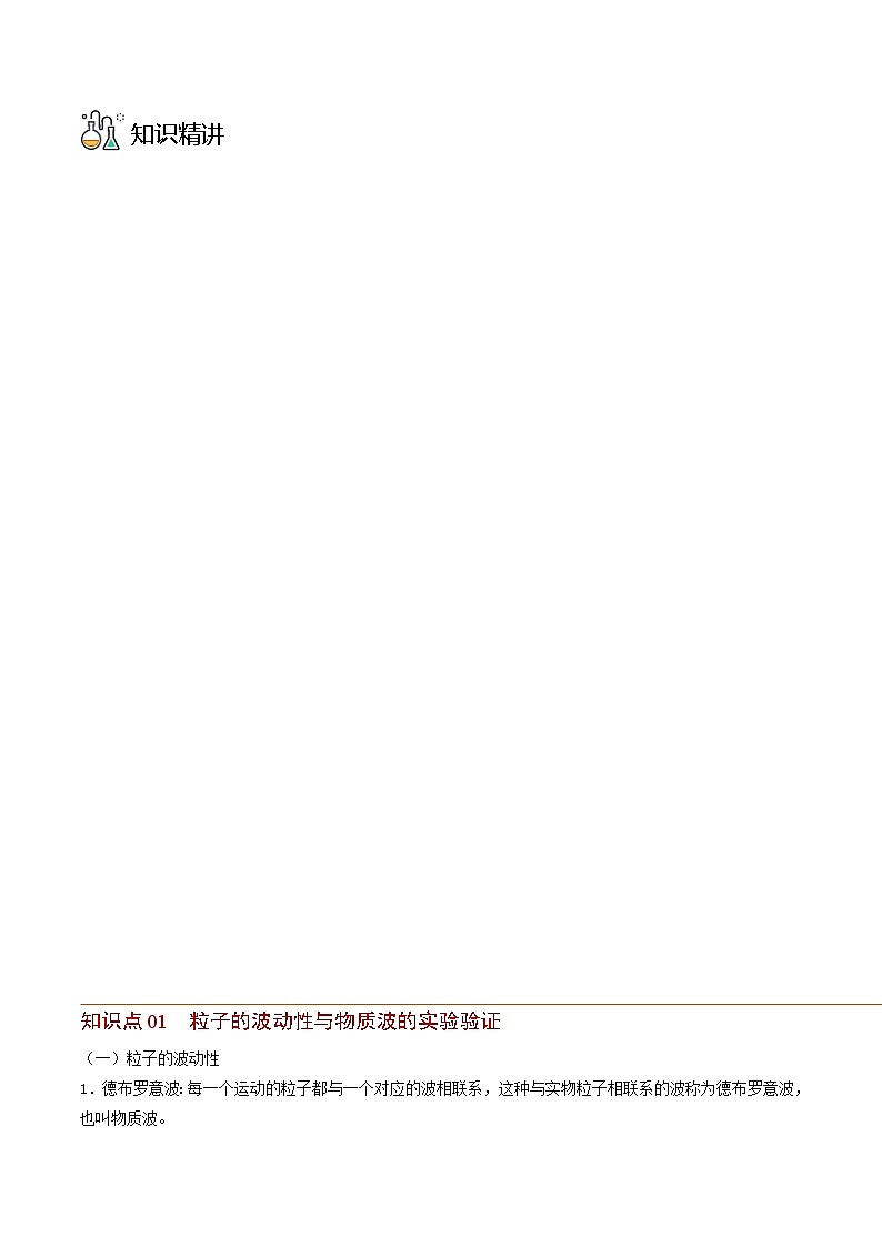 第18讲 粒子的波动性和量子力学的建立（解析版） 试卷03