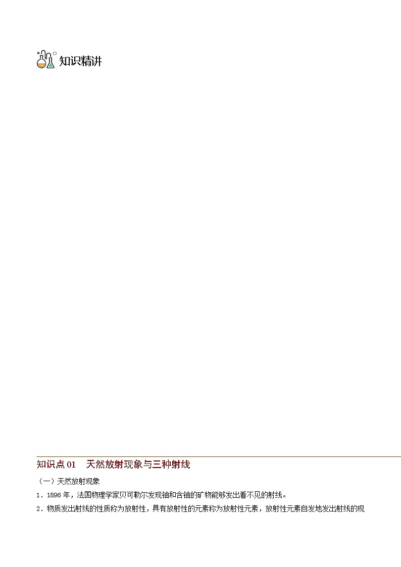 第19讲 原子核的组成（解析版） 试卷03