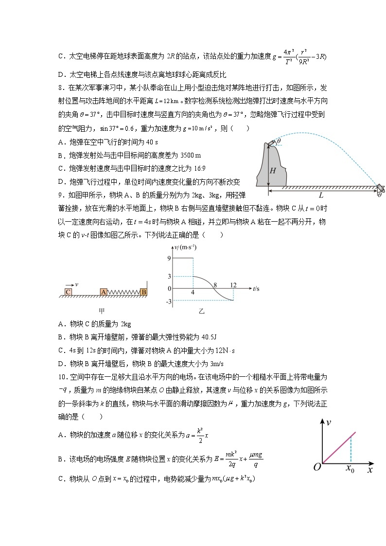 2023届江苏省南京师范大学附属中学江宁分校等2校高三下学期高考一模物理试题03