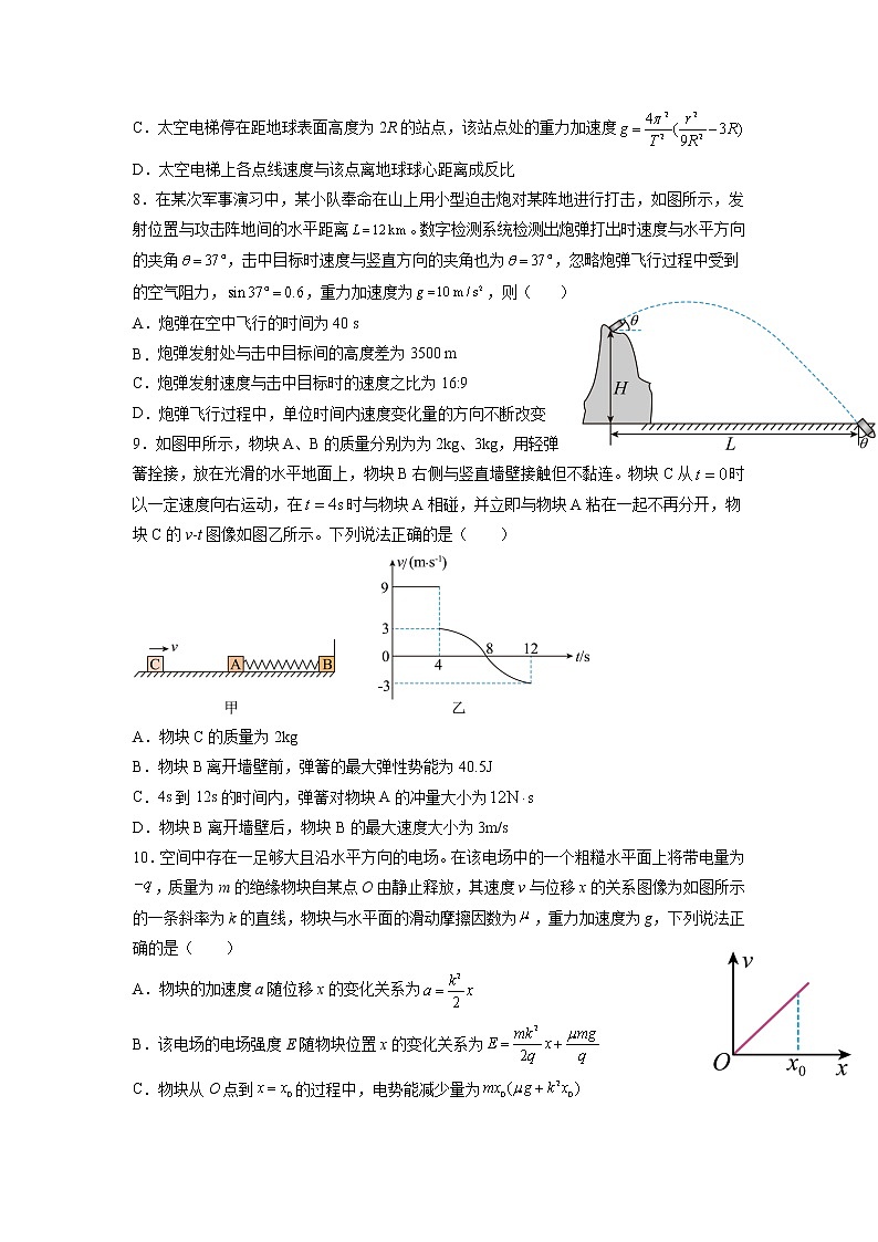 2023届江苏省南京师范大学附属中学江宁分校等2校高三下学期高考一模物理试题03