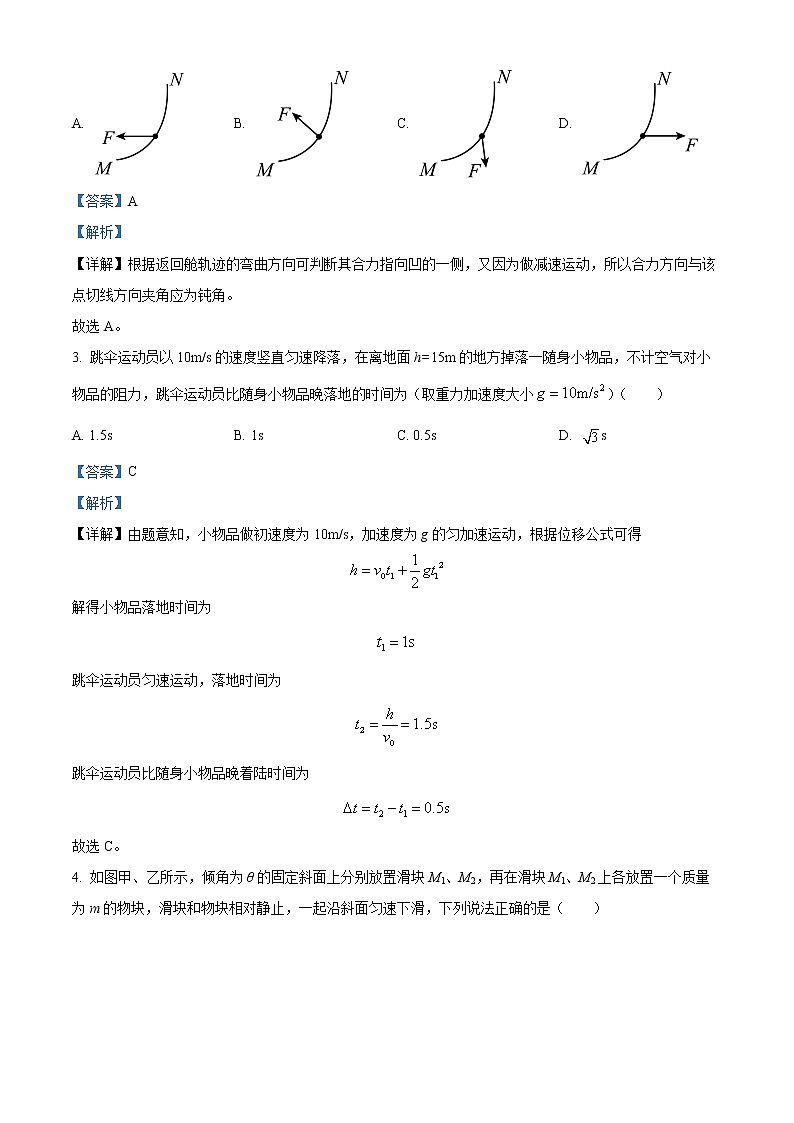 2022-2023学年辽宁省农村重点高中协作体高一上学期期末物理试题（解析版）02
