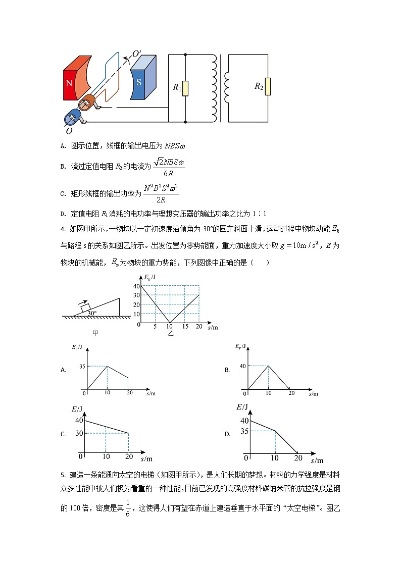 黄金卷01-【赢在高考·黄金8卷】备战2023年高考物理模拟卷（全国卷专用）（原卷版）第2页
