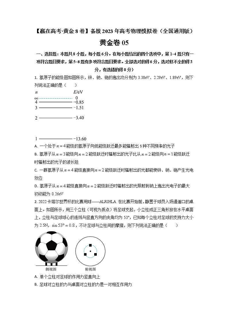 黄金卷05-【赢在高考·黄金8卷】备战2023年高考物理模拟卷（全国卷专用）01