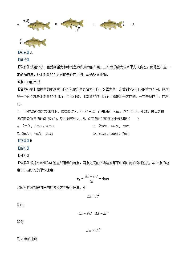 2022-2023学年吉林省延边州高一上学期期末学业质量检测物理试题（解析版）第2页