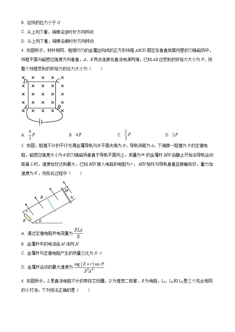 2023邯郸大名县一中高二下学期3月月考试题物理含解析02