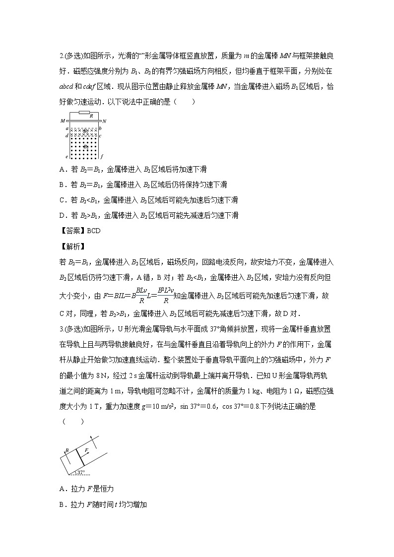 第十二章 电磁感应-4电磁感应中的动力学、能量、动量问题（解析版）第3页