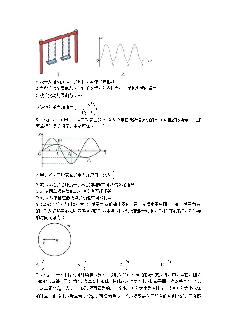 江西省南丰县第一中学2022-2023学年高二下学期第一次月考物理试题(无答案)02