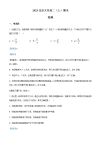 2022-2023学年北京市大兴区高二上学期期末物理试题含解析