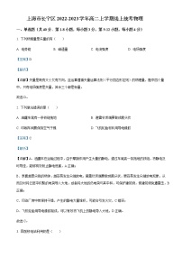 2022-2023学年上海市长宁区高二上学期线上统考物理试题含解析