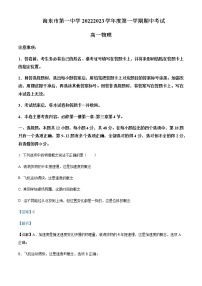 2022-2023学年青海省海东市第一中学高一上学期期中考试物理试题含解析