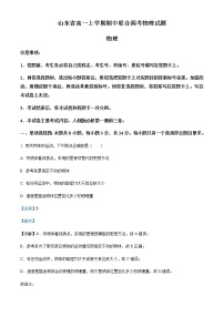 2022-2023学年山东省高一上学期期中联合调考物理试题含解析