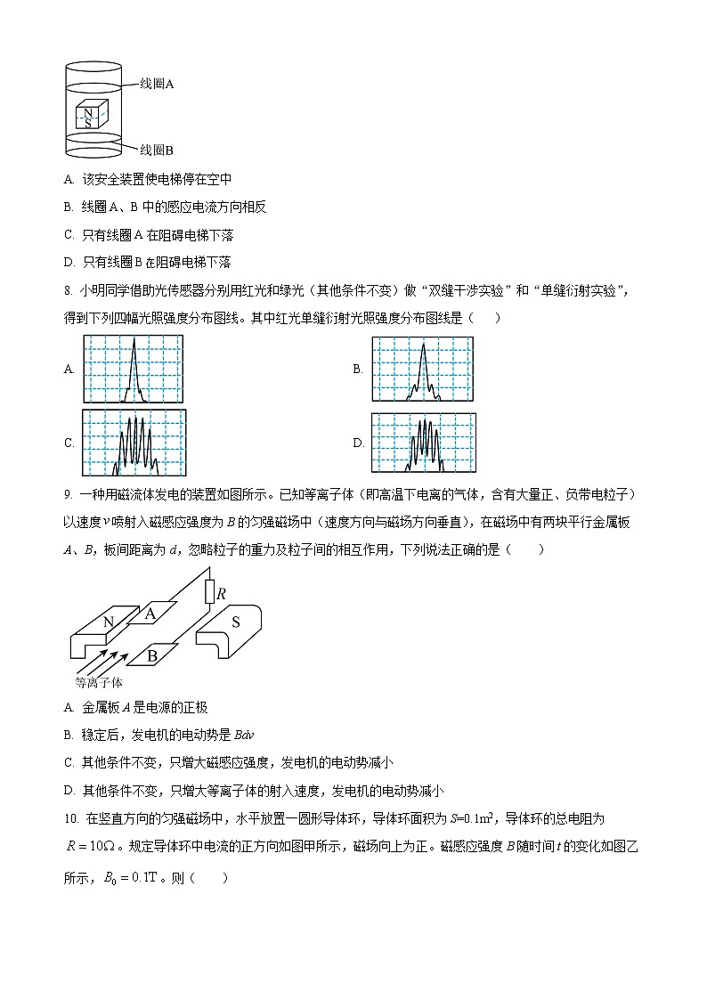 2022湖州三贤联盟高二下学期期中联考试题物理含解析03