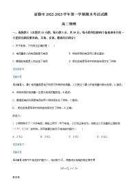 2022-2023学年浙江省绍兴市诸暨市高二上学期期末检测物理试题含解析