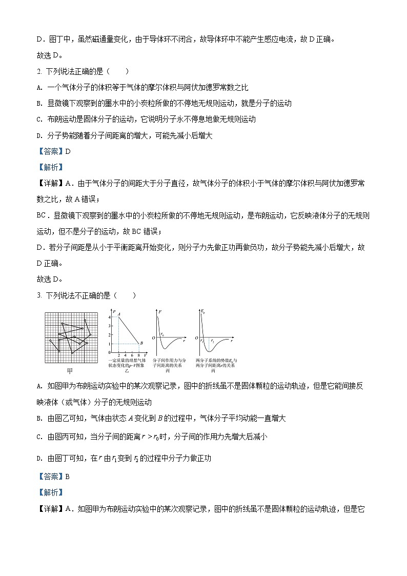 2022通辽开鲁县一中高二下学期期中考试物理试题含解析02