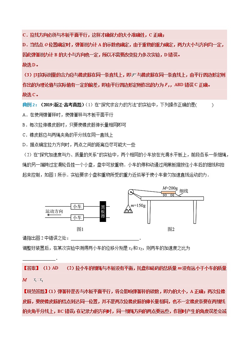 专题04 探究两个互成角度的力的合成规律——【备考2023】高考物理实验题专项精讲精练学案（原卷版+解析版）03