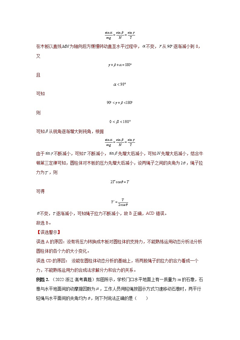 05  力的合成与分解 共点力的平衡 ——【冲刺2023】高考物理考试易错题（原卷版+解析版）02