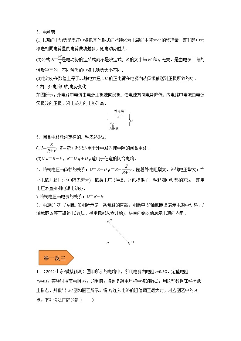 19 闭合电路的欧姆定律 ——【冲刺2023】高考物理考试易错题(全国通用)（原卷版+解析版）03