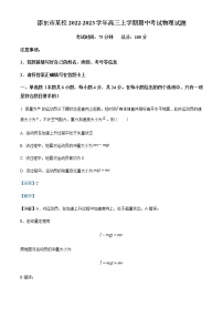 2022-2023学年湖南省邵阳市邵东市某校高三上学期期中考试物理试题含解析