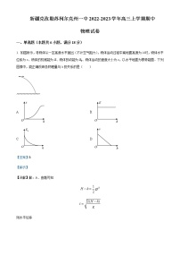 2022-2023学年新疆克孜勒苏柯尔克州第一中学高三上学期期中物理试题含解析