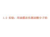 第一章第二節(jié) 實驗：用油膜法估測油酸分子的大小 課件  高二下學期物理人教版（2019）選擇性必修第三冊+