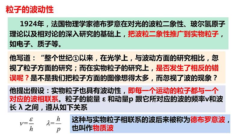 第四章第五节 粒子的波动性和量子力学的建立 课件  高二下学期物理人教版（2019）选择性必修第三册 (1)第3页