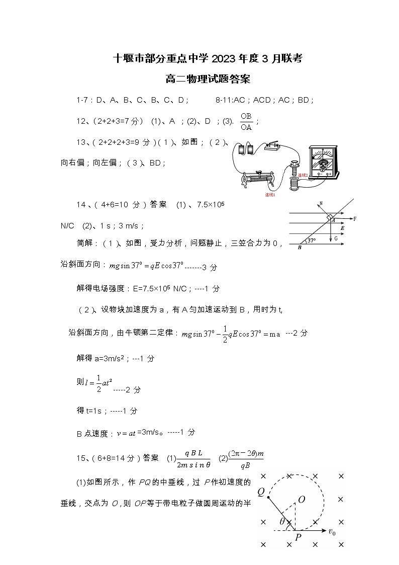 2023十堰部分重点中学高二下学期3月联考试题物理PDF版含答案01