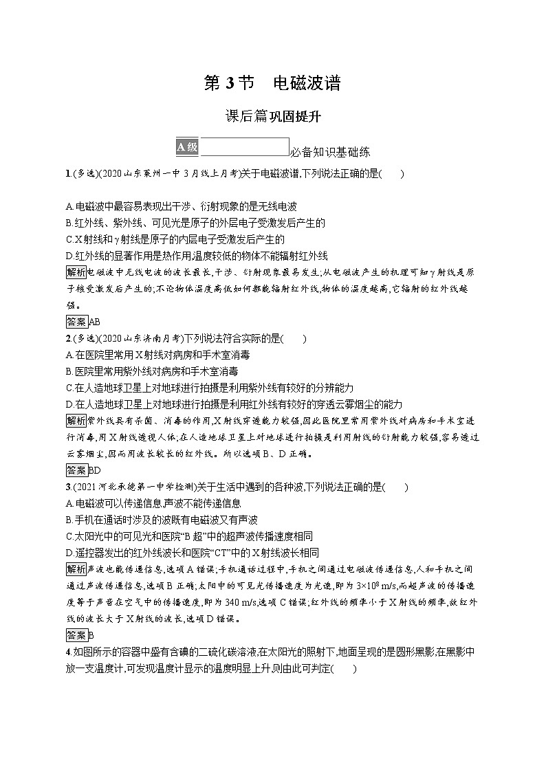 第4章　电磁波 第3节　电磁波谱第1页