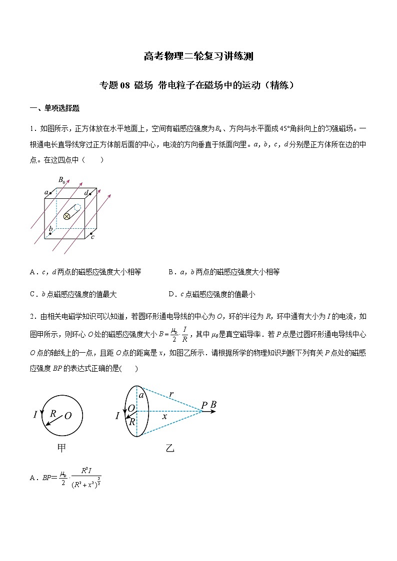 专题08 磁场 带电粒子在磁场中的运动-高考物理二轮复习讲练测（全国通用）01