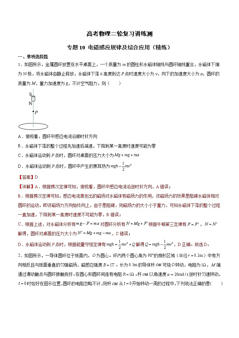 专题10 电磁感应规律及综合应用-高考物理二轮复习讲练测（全国通用）01