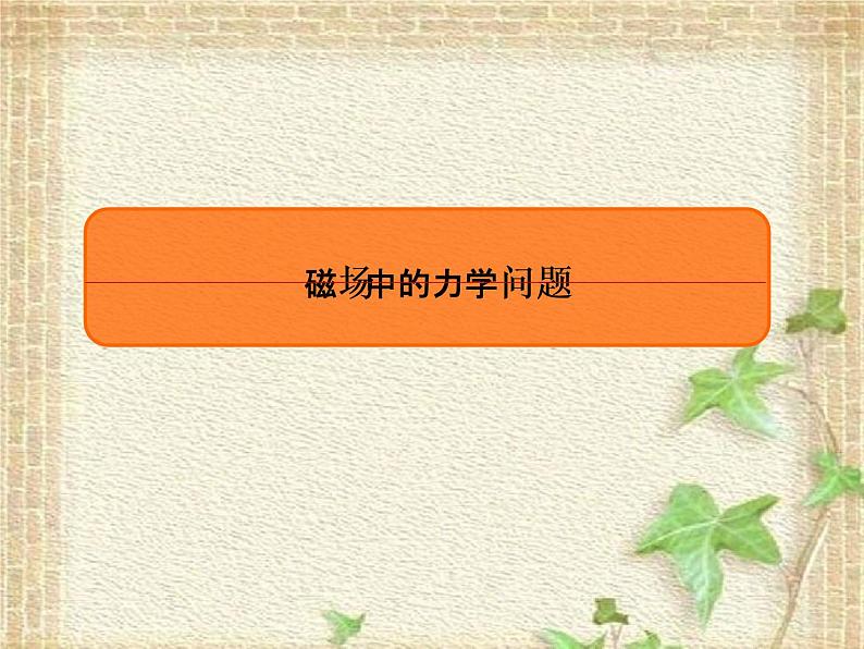 2022-2023年高考物理一轮复习 磁场中的力学问题课件(重点难点易错点核心热点经典考点)01