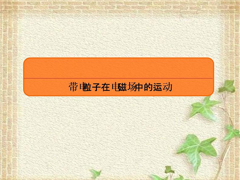 2022-2023年高考物理一轮复习 带电粒子在电磁场中的运动课件(重点难点易错点核心热点经典考点)第1页