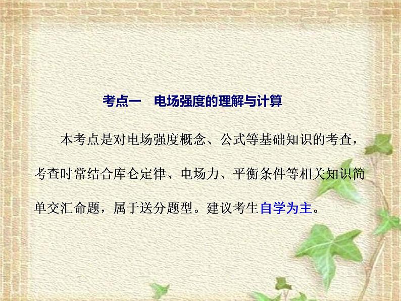 2022-2023年高考物理一轮复习 电场的基本性质课件(重点难点易错点核心热点经典考点)02