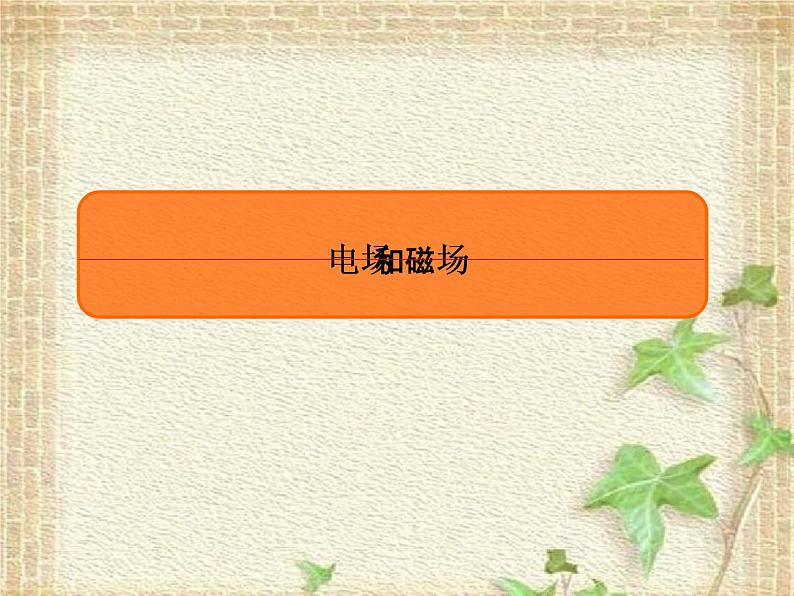 2022-2023年高考物理一轮复习 电场和磁场课件(重点难点易错点核心热点经典考点)01