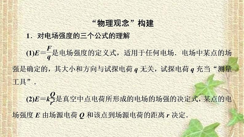 2022-2023年高考物理一轮复习 电场与磁场的基本性质课件(重点难点易错点核心热点经典考点)02