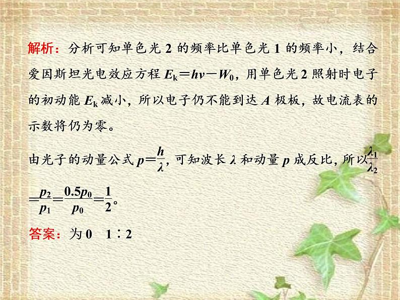 2022-2023年高考物理一轮复习 光电效应波粒二象性课件(重点难点易错点核心热点经典考点)06