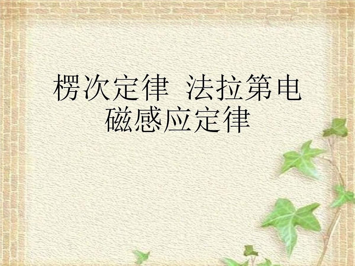 2022-2023年高考物理一轮复习 楞次定律法拉第电磁感应定律课件(重点难点易错点核心热点经典考点)第1页