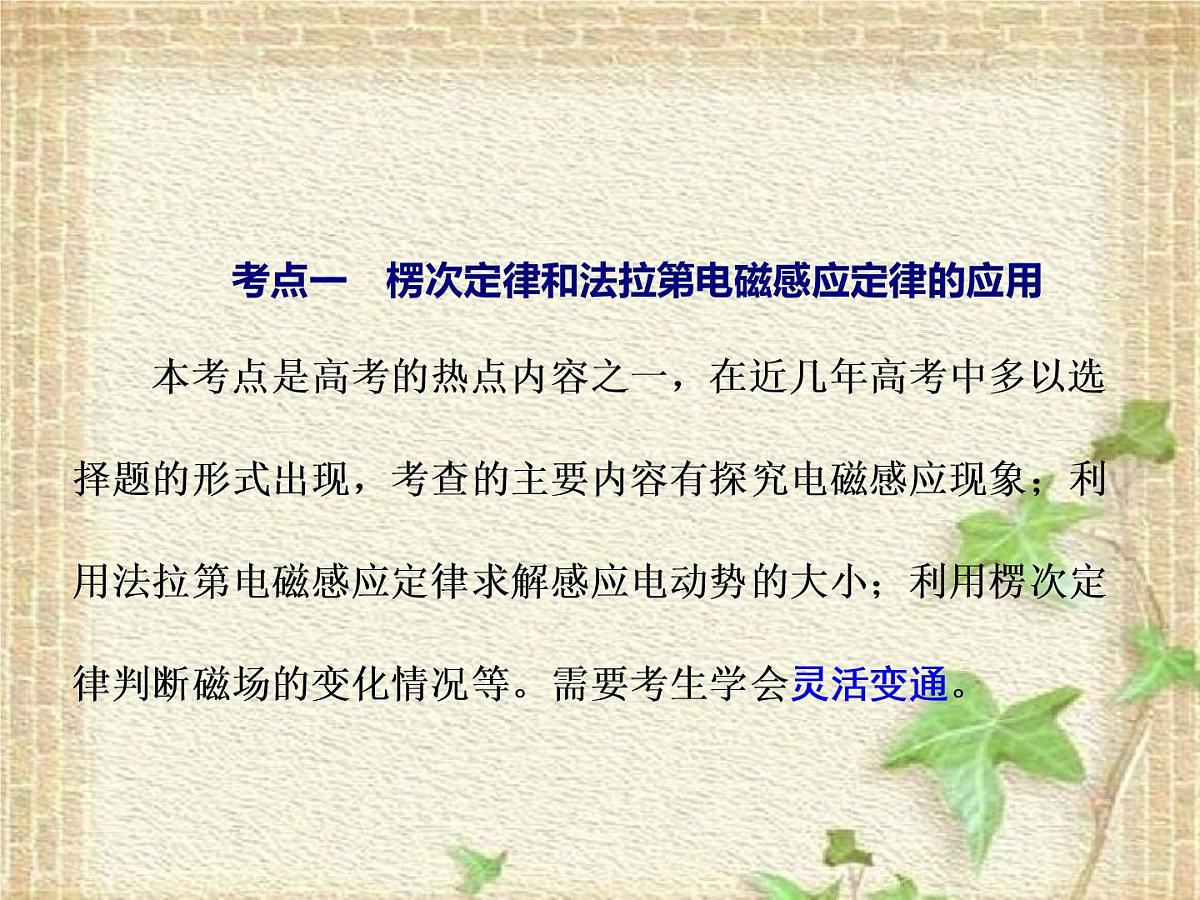 2022-2023年高考物理一轮复习 楞次定律法拉第电磁感应定律课件(重点难点易错点核心热点经典考点)第2页