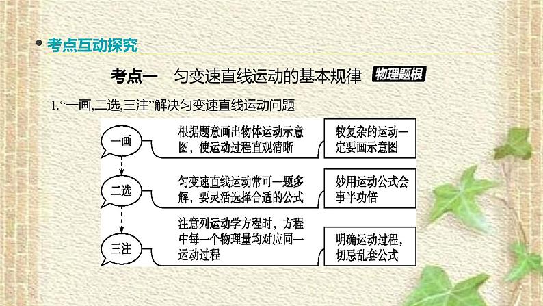 2022-2023年高考物理一轮复习 匀变速直线运动的规律及应用课件(重点难点易错点核心热点经典考点)第7页