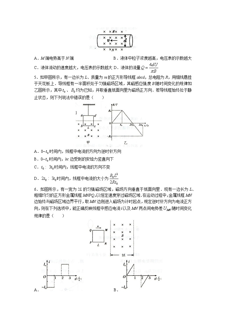 2022-2023学年湖北省武汉市问津教育联合体高二下学期3月质量检测物理试题 Word版02