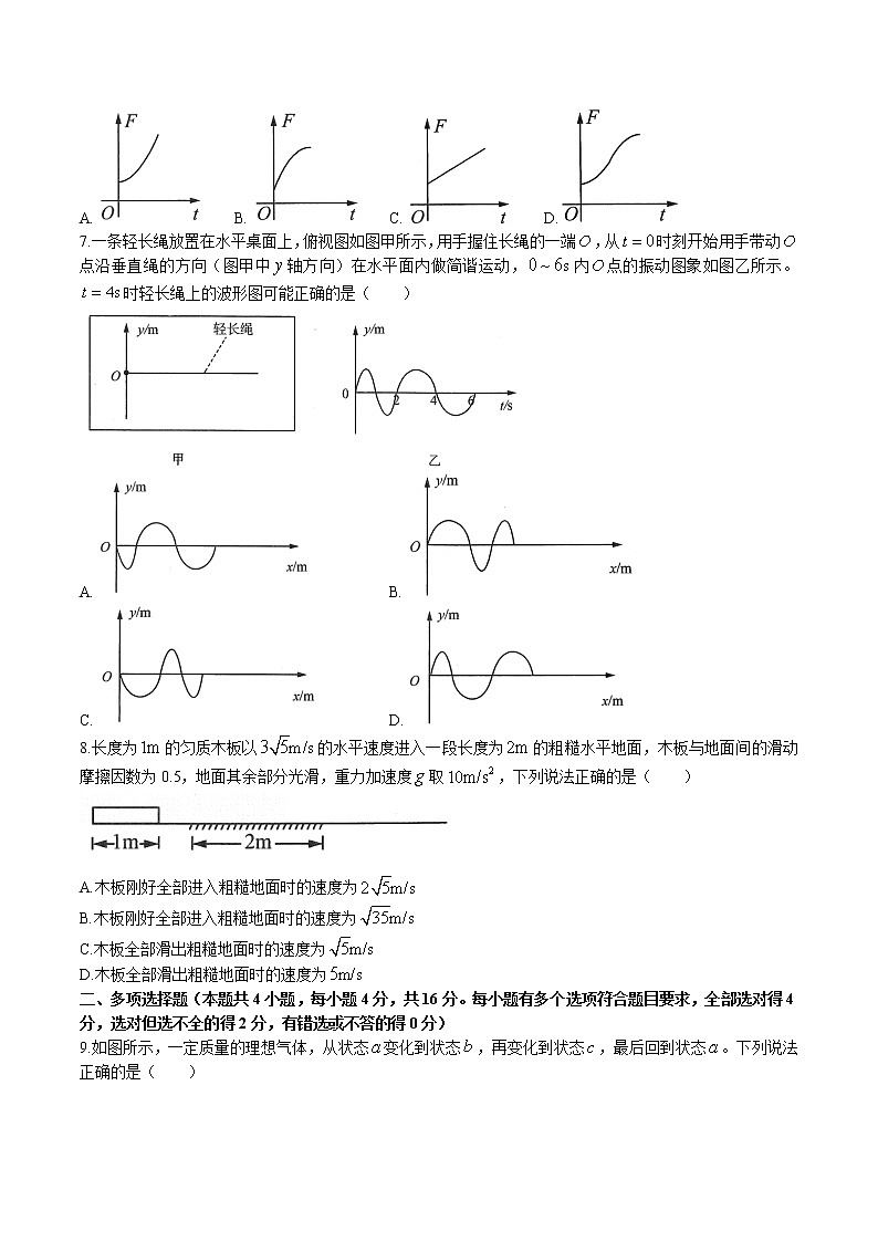 2023届山东省济南市高三下学期一模考试物理试题及答案03