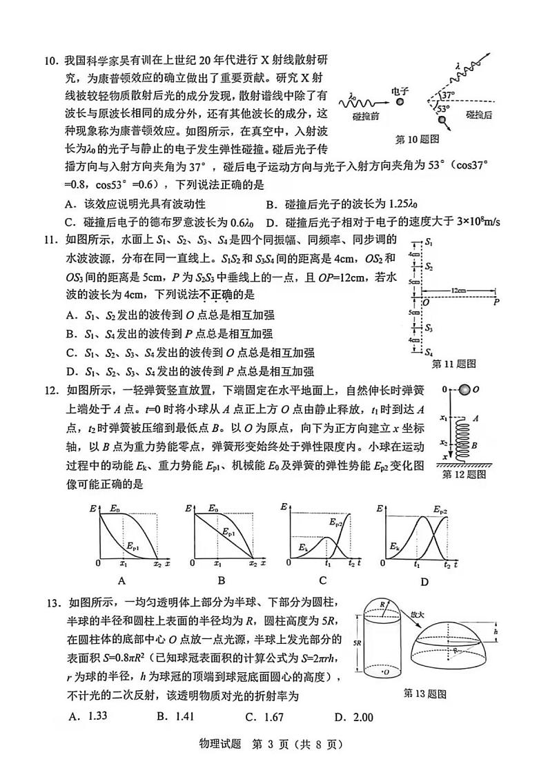浙江省温州市普通高中2023届高三二模物理试题03