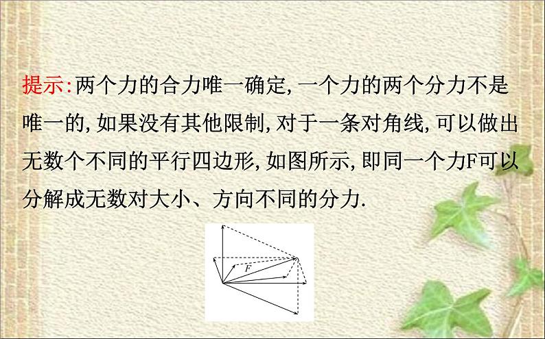 2022-2023年人教版(2019)新教材高中物理必修1 第3章相互作用-力3.4力的合成和分解课件第7页