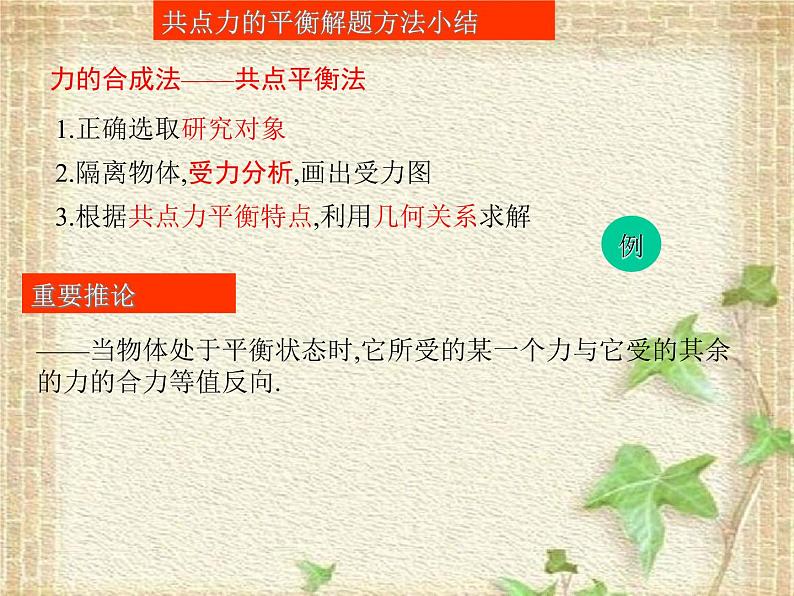 2022-2023年人教版(2019)新教材高中物理必修1 第3章相互作用-力3.5共点力的平衡课件04